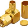 SMA RP Right-Angle Crimp Plug for LMR-240